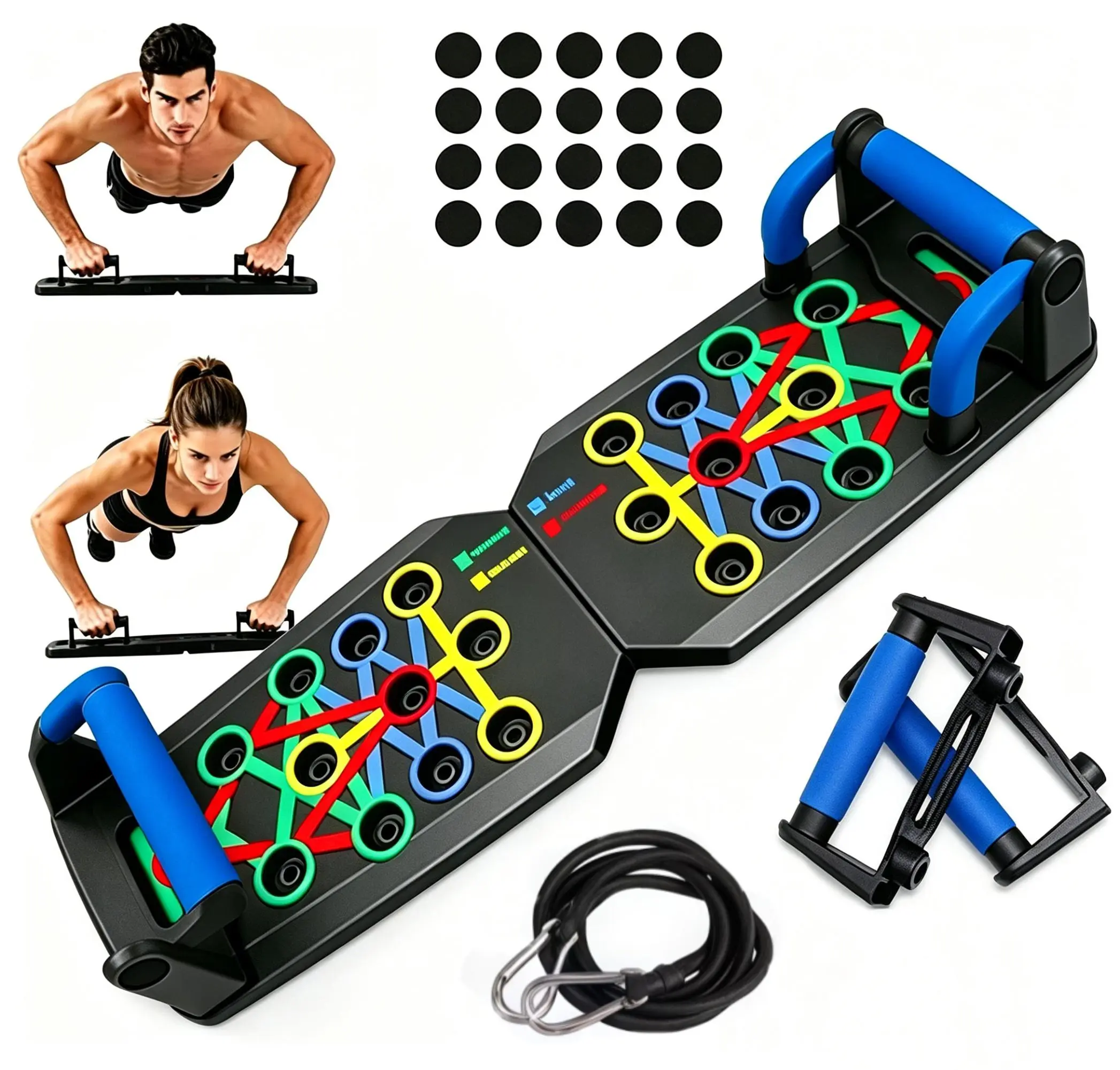 【Summer Sale Deals】Unisex Foldable Plastic Push Up Board, Portable Home Gym Fitness Equipment for Abdominal-Chest Muscle Training & Upper Body Strength Building, Gift Idea for Fitness Enthusiasts