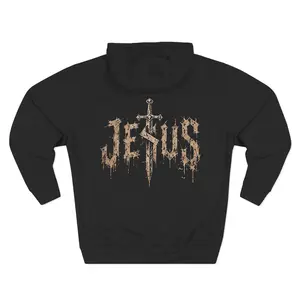 Iron Crown "Jesus" Vintage Faith Hoodie – Christian Streetwear Graphic Pullover Sweatshirt