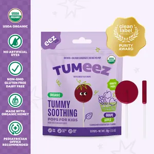 Tumeez Organic Tummy Soothing Pops for Kids, Variety Pack