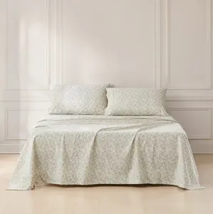 Lush Decor Zara Floral Block Cotton Sheet Set 3 or 4 Piece Set Twin/Full/Queen/King - Floral Sheet Sets - Vintage Coquette Decor
