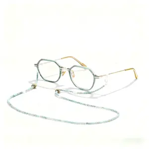 Natural Green Turquoise Eyeglass Chain Soft Lifestyle Edition Handmade Lapis Lazuli Multi-Use Anti-Lost Chain for Eyewear AirPods Earbuds Face Mask Holder Lanyard