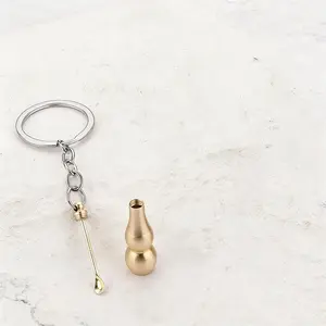Portable Mini Ear Pick Keychain, Durable Metal Key Ring, Feng Shui Lucky Charm, Unisex Daily Accessory, Creative Gift, Fashionable Alloy Keychain