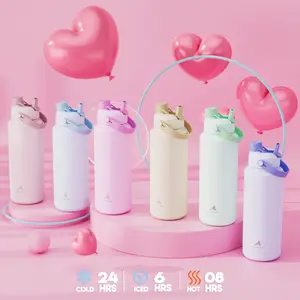 【Valentine's Day】POWCAN 40 oz Insulated Water Bottle with 2-in-1 Straw and Spout Lid, Keep Cold 24H, Leak-Proof, BPA-Free, Double Wall Stainless Steel Water Bottle for Sports, Gym, Travel, and School，Valentine's Day