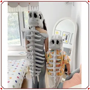 Creative Trendy Funny Chinese Dinosaur Skeleton Head Cover, Perfect for Parties & Events, Unique Costume Accessory