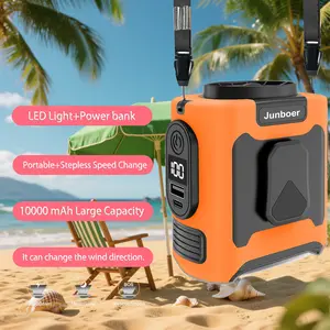 Summer Fan,Personal Waist Portable Rechargeable Fan,waist fan air conditioner,10000mAh Battery Power bank,Stepless Speed Tech,4 Speeds,16500RPM Airflow, 8H Runtime, LED Light and Lanyard,Wearable Belt Fan for Outdoor,Jobsite,Farms,Traveling,Fishing,Gift