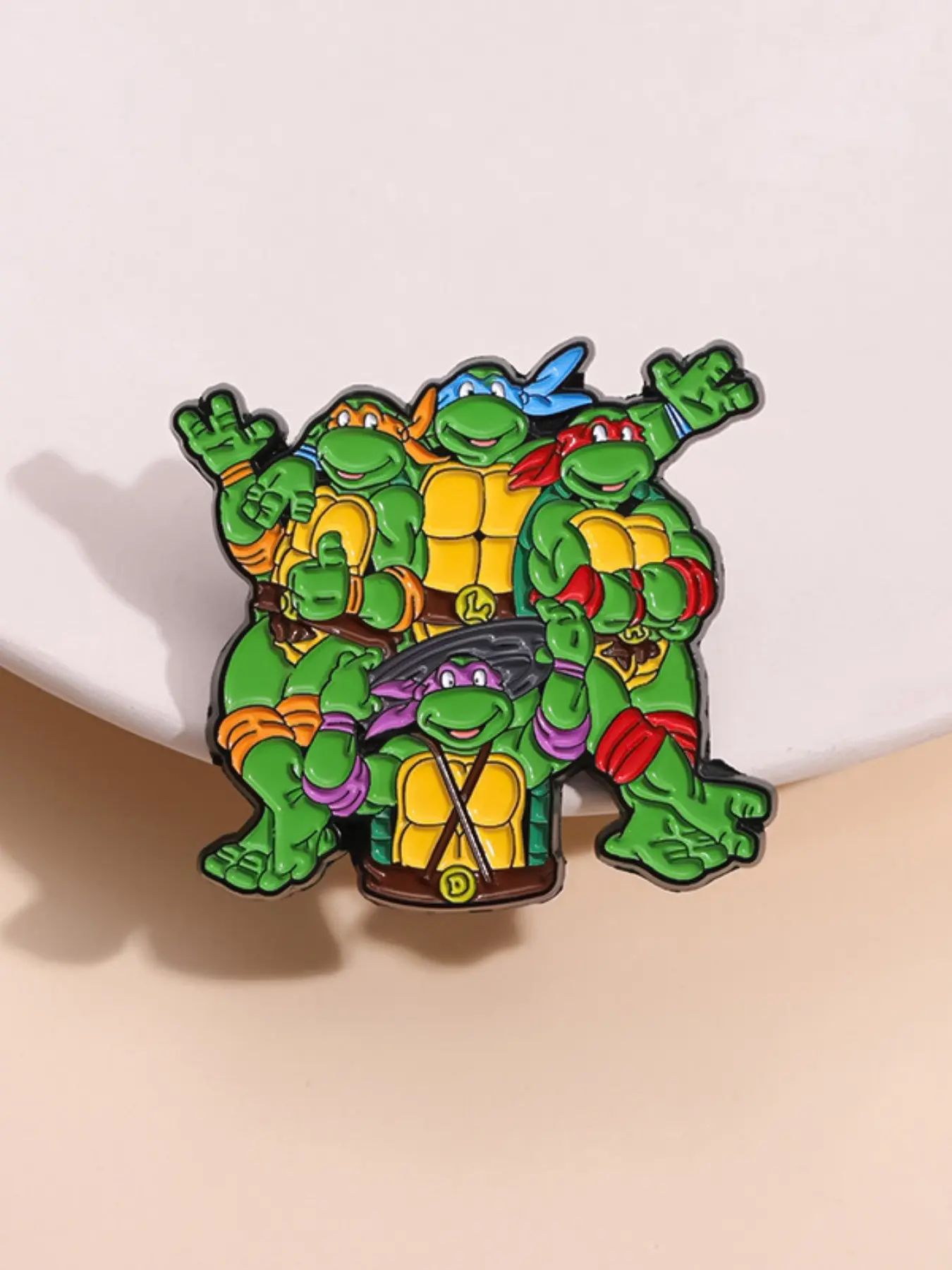 Teenage Mutant Ninja Turtle Classic Badge Lapel Pins, Cartoon Style, Blue Eye Mask Design, Retro Anime Collectible Accessory, Fashion Accessory, Men Accessories, Alloy Brooch Pin