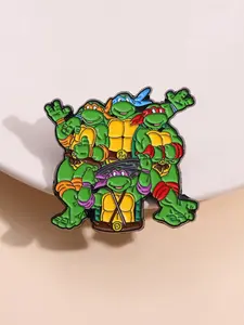 Teenage Mutant Ninja Turtle Classic Badge, Cartoon Style, Blue Eye Mask Design, Retro Anime Collectible Accessory, Fashion Accessory, Men Accessories