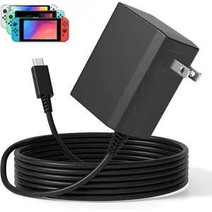 Replacement for Nintendo Switch Charger AC Adapter,Power Cord Compatible with Switch Lite/OLED/Steam Deck-39W 15V 2.6A Fast Charging with 5FT USB C Cable, TV Mode Support
