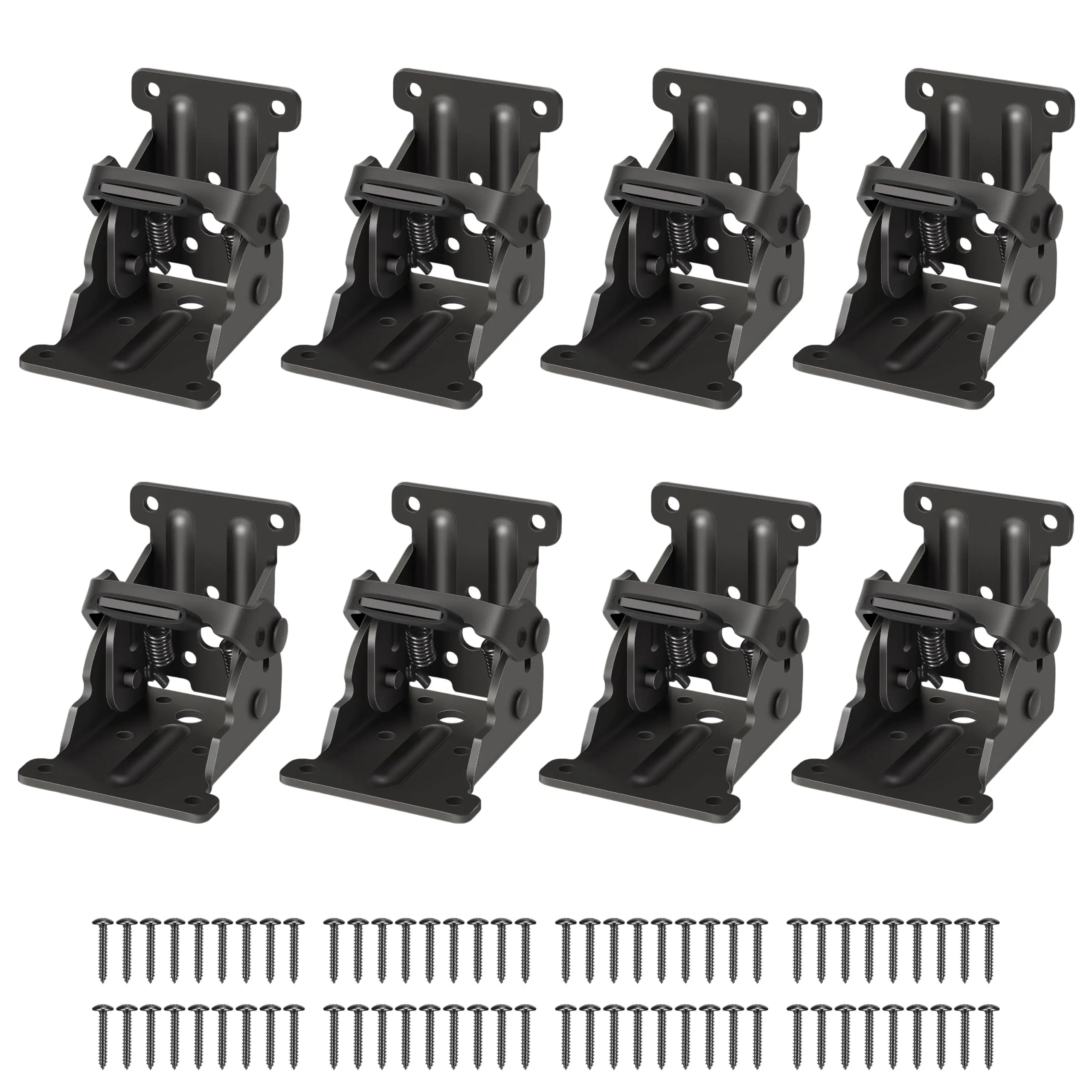 8 Pack Table Leg Folding Brackets Lock Extension Support Bracket Foldable Self Lock Hinges for Table Legs, Bed Leg, Workbench