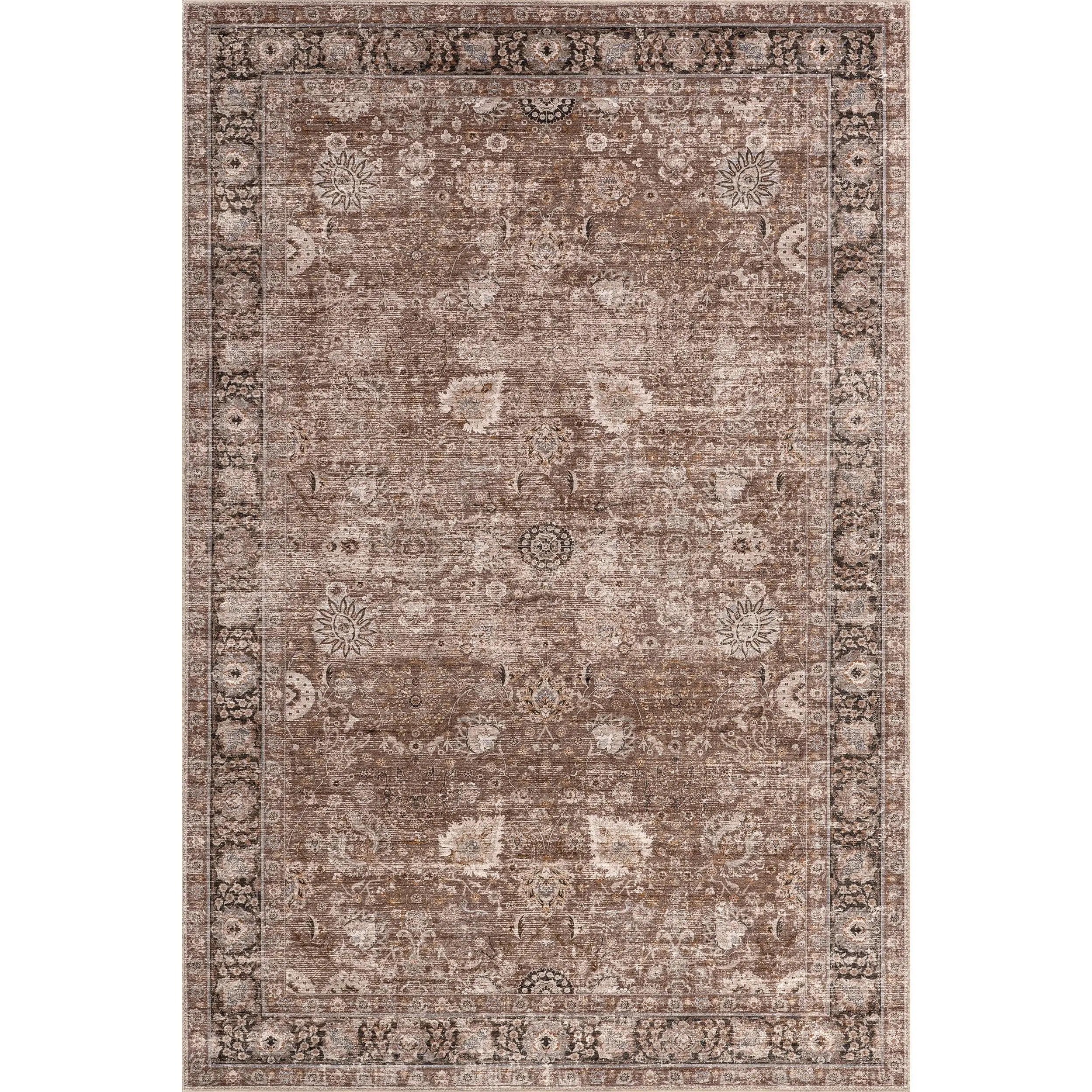 Vintage Artistic Bayberry Area Rug, Spill-Proof, Machine Washable, with Area Rug Cleaning Convenience