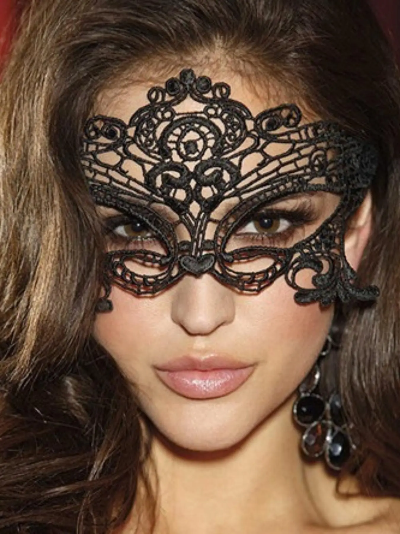 Elegant Lace Costume Mask for Women, Venetian Half-Face Eye Mask with Tulle Crown Details, Perfect for Queen Princess Parties, Pop Culture Events and Twilight Masquerade, Party Accessories