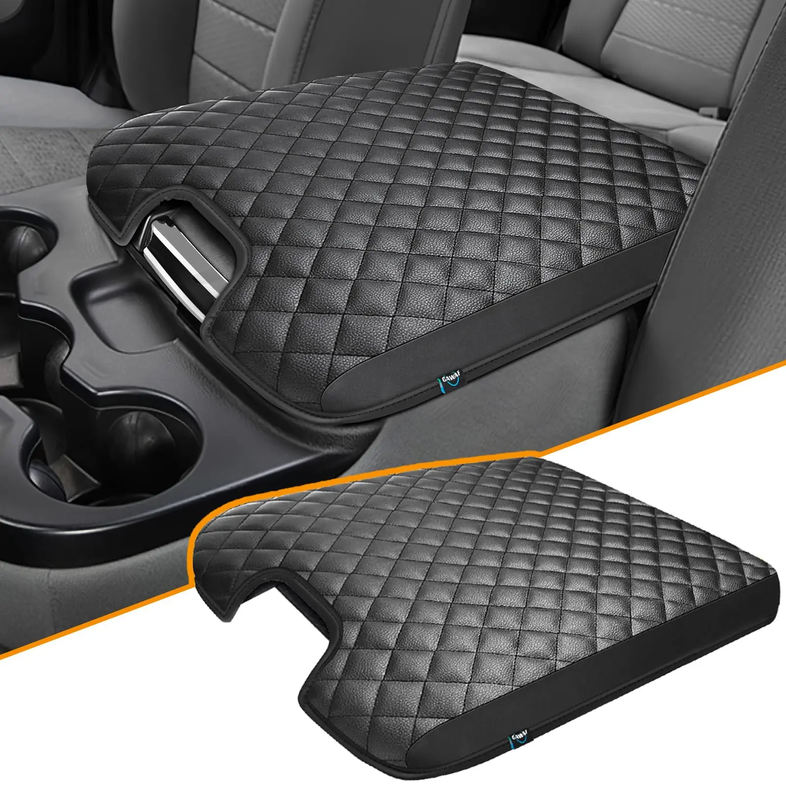 Center Console Cover Compatible with 2013-2018 Ram 1500 & 2013-2026 Ram 2500/3500/1500 Classic, PU Leather Armrest Cover for Jump Seat Console, Center Console Lid Protector