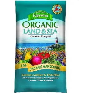 Espoma Organic Land and Sea Gourmet Compost with Lobster & Crab Meal; the Best of Both Worlds! Gourmet Planting Mix for Vegetables, Flowers, Trees & Shrubs. 1 Cubic Foot Bag