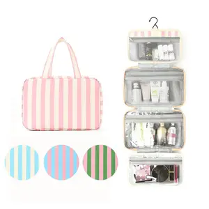 Portable Foldable Makeup Bag Organizer, Waterproof Hanging Shaving Kit, Ideal for Cosmetics Accessories Medicines Haircare Products, Travel Cosmetic Bags