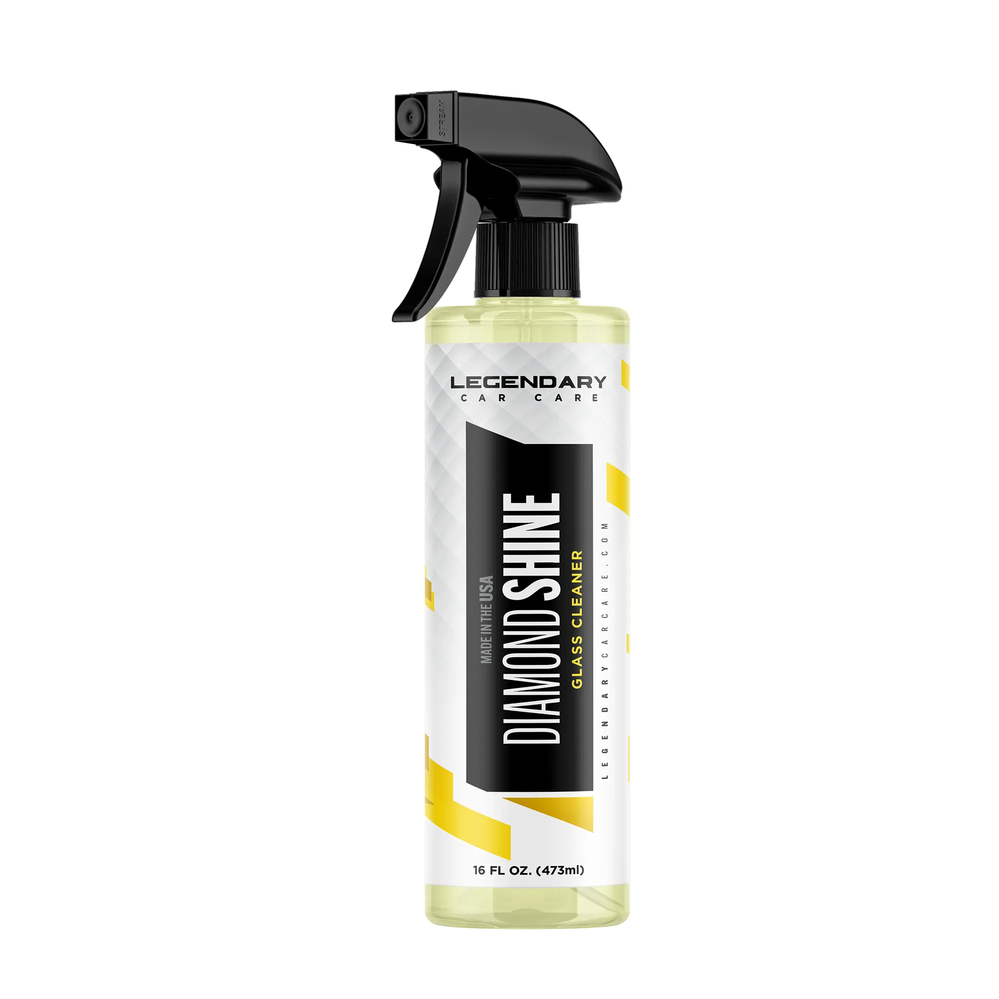Legendary Diamond Shine Glass Cleaner - No-Streaks - Added Clarity - Tint Safe - Windshield Spray - 16oz - Crystal Clear Visibility - Cleans Tinted Windows & Screens - Cleaning