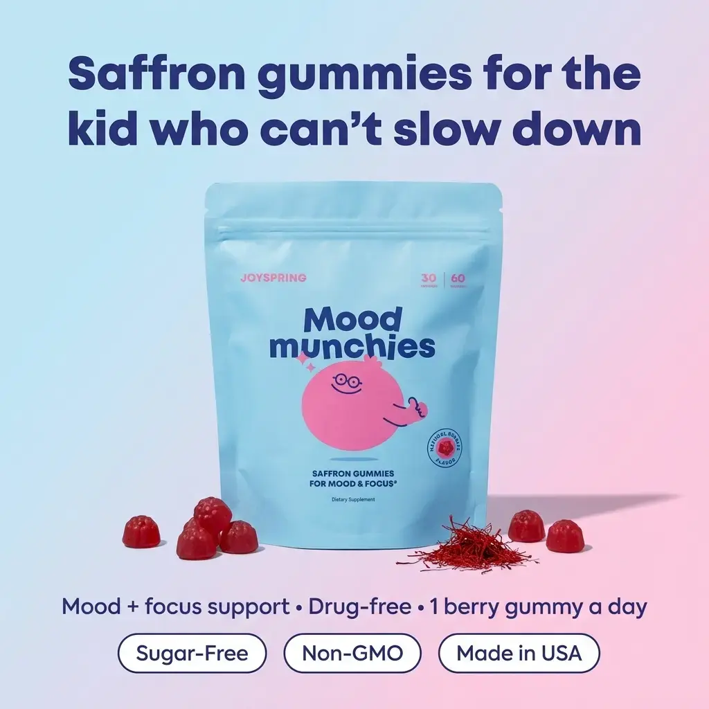 oySpring Saffron Mood Munchies Gummies – Plant-Based Saffron Formula for Daily Wellness Designed to Support Mood and Focus