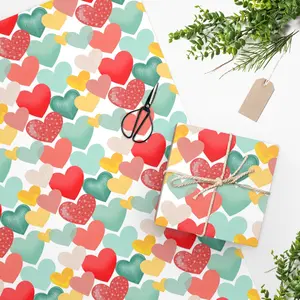 Heart 2 Heart in Rainbow Wrapping Paper by Melanie Stimmell