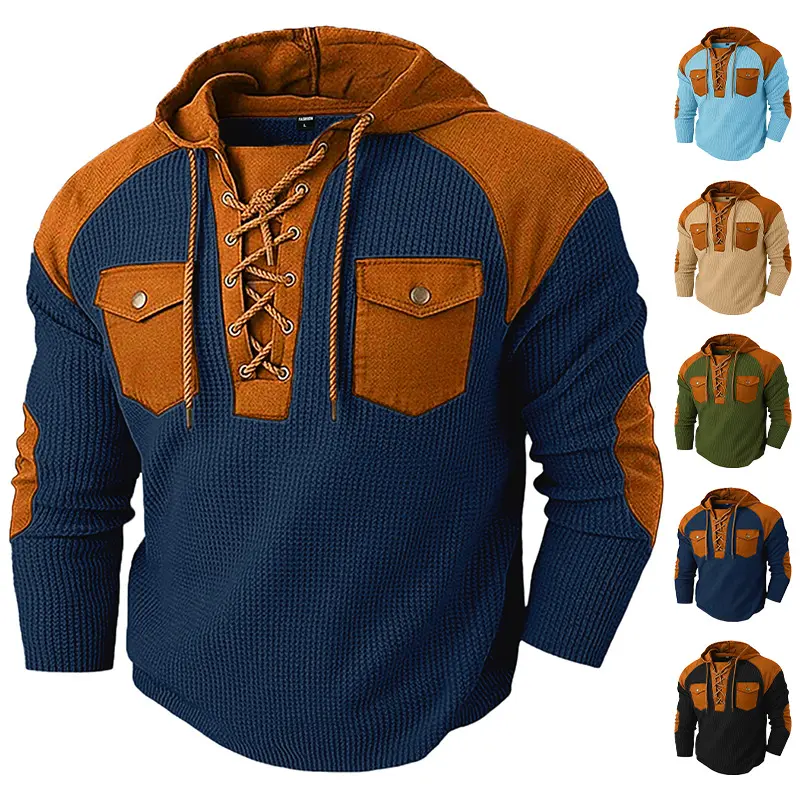 Men's hooded sweatshirt, new for autumn/winter, casual men's hoodie with drawstring and pockets