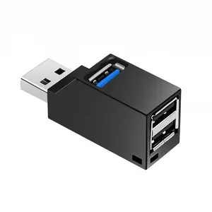 3-Port Mini USB Hub Adapter, USB Splitter for PC & Laptop