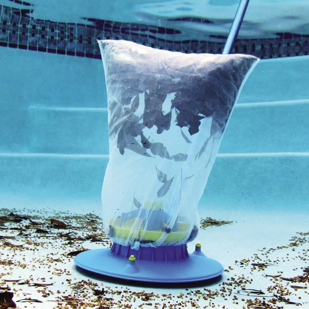 Swimming Pool Suction Head Collecting And Cleaning Leaves At The Bottom Of The Pool