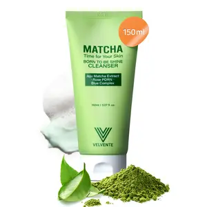 Velvente Matcha & Rose PDRN Gentle Foam Cleanser | Low pH Face Wash for Pore Refining, Hydration & Redness Relief | Soothing Daily Cleanser for Acne-Prone & Sensitive Skin | Korean Skincare | 5.07 fl oz