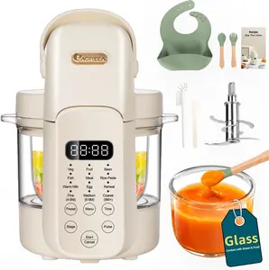 IAGREEA 9 in 1 Baby Food Maker, Baby Food Steamer and Puree Blender, Auto Cooking & Grinding with 6 Blades, Baby Food Processor for Healthy Homemade Baby Food,Touch Screen Control, BPA-Free Meals