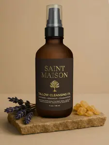 100% Grass Fed-Tallow Cleansing Oil | Barrier Repair Cleanser for Sensitive Skin