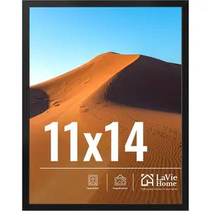 11x14 Picture Frame for Wall Display, 11 x 14 Black Picture Frame with HD Plexiglas, 11 by 14 Poster Frame 1 Pack, Display Frame for Vertical or Horizontal, Classic Collection