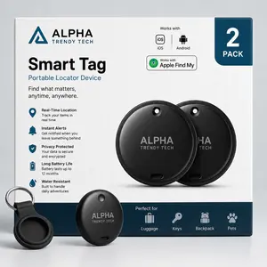 ALPHA Smart Tag 2-Pack – Bluetooth Item Tracker Compatible with iOS & Android – Find Keys, Wallet, Luggage, Backpack & More