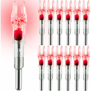 12 Pack X Lighted Nocks Univeal Fit for Arrows with ID .204/.233/.244/.246 Light Up Nocks with ON/Off Switch for Archery Hunting
