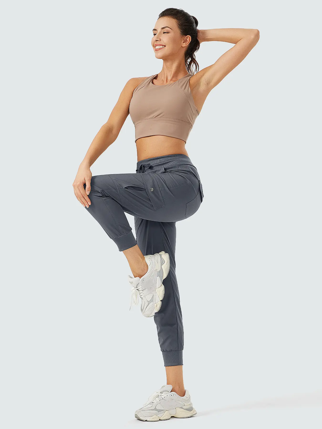 Women's Cargo Jogger Pants Lightweight Quick Dry Drawstring Waist Multi Pockets Hiking Outdoor Casual Work Trousers movement womenswear sporty long grey polyester sweatpants sportswear