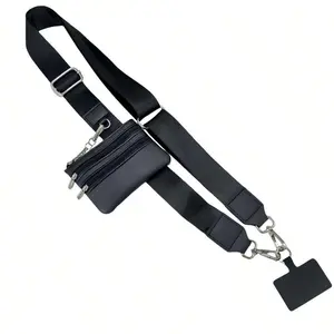 Clip and Go Strap for Phone with Wallet Crossbody, Adjustable Mobile Phone Strap with Zipper Pouch, Perfect Gift for Mother's Day & Birthdays, Crossbody Phone Lanyard, Phone Accessories
