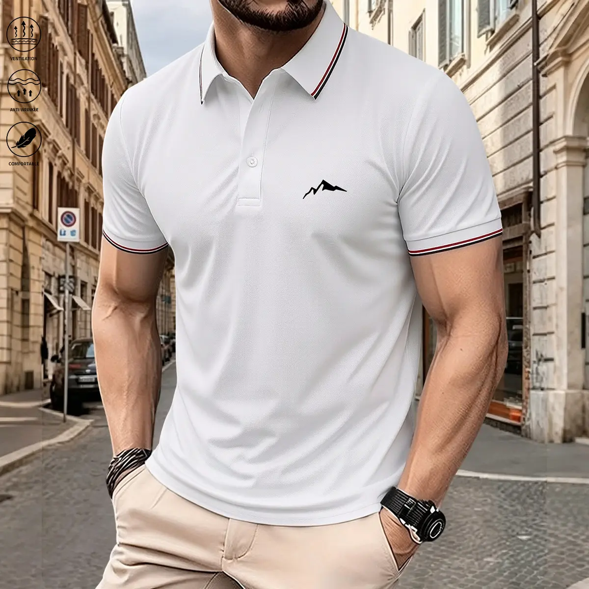 Men’s polo shirt, soft and breathable short sleeves, suitable for everyday wear, outdoor activities, and vacations, summer golf shirt, men’s short sleeves, menswear
