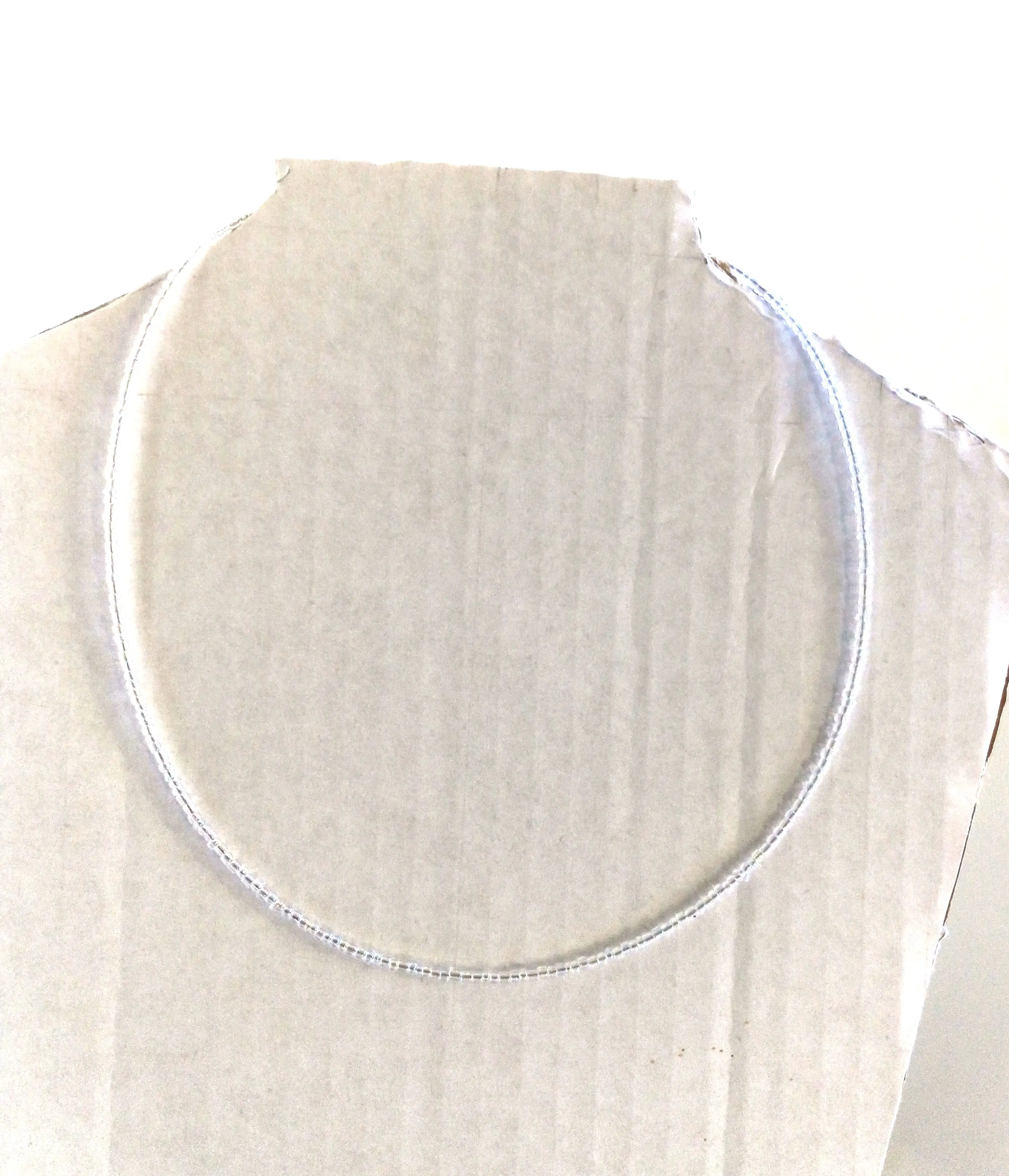 17" Handmade Clear White Beach Seed Bead BOHO Surfer Choker Necklace