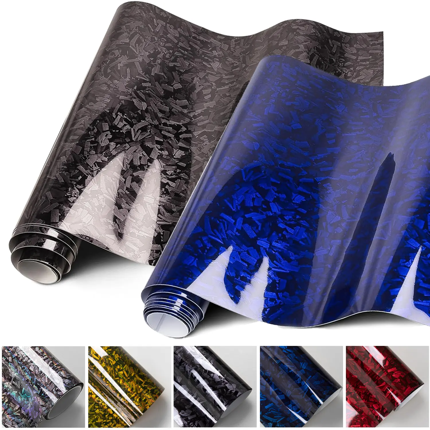 DIY Automotive Forged Carbon Fiber Vinyl Wrap Roll Sheet, 5ft x 1ft Vinyl Wrap Bubble Free with Air Release Technology, Anti-Scratch,Perfect for Cars DIY Exterior Interior Protect