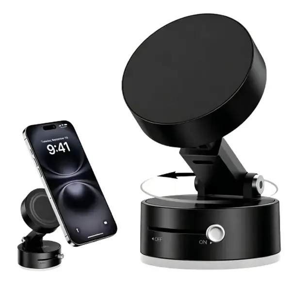 【Summer Survivals】Joytutus 360° Rotatable Vacuum Suction Cup Car Phone Mount - Strong Suction, Compact, Portable, Folding, Landscape-Portrait Switch - Suitable for Cars, Mirrors - Automotive Interior Accessory