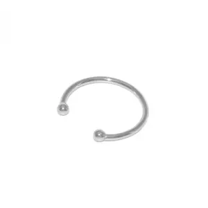Set of 10 Open Double Ball End Adjustable Rings - Stainless Steel