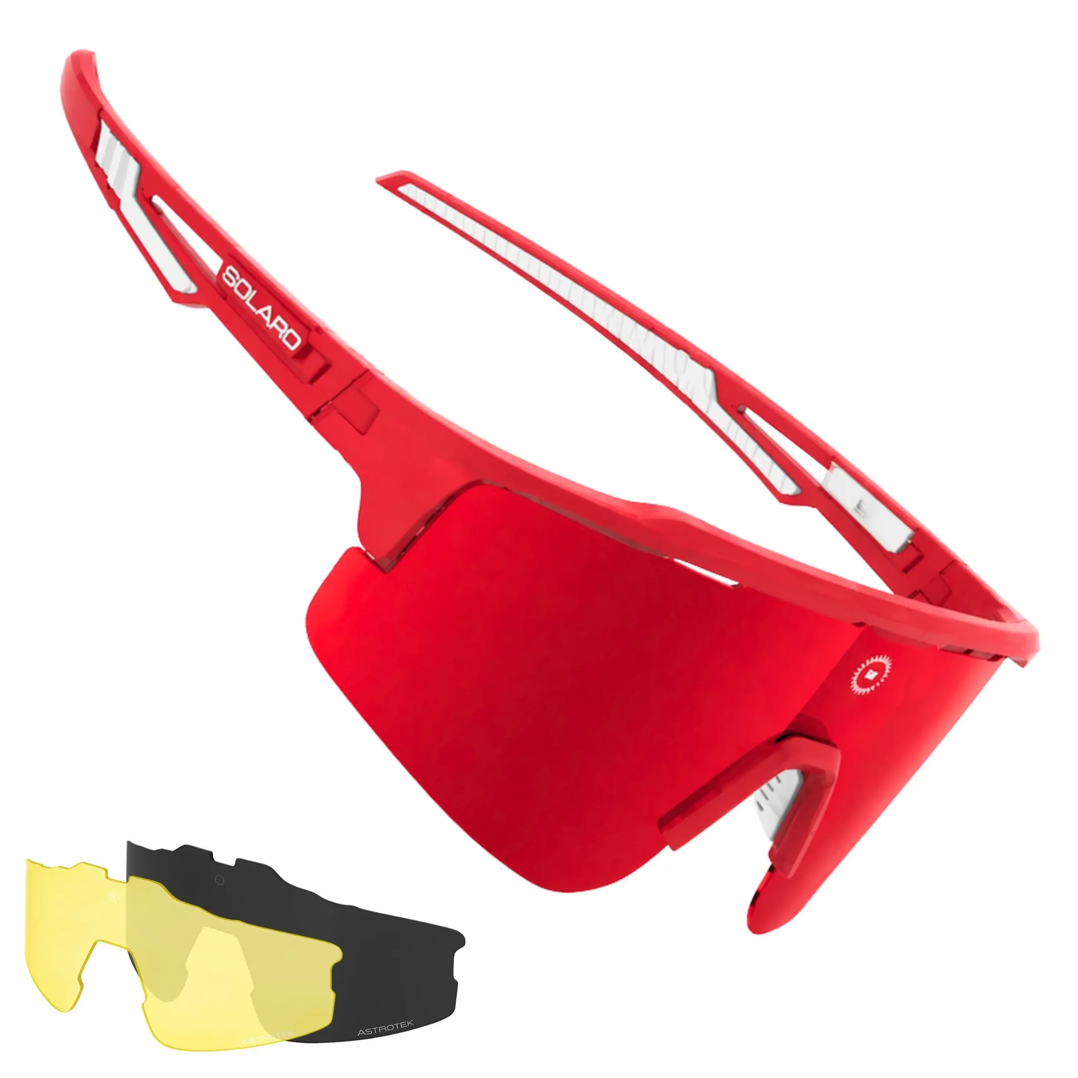 Solar Flare Baseball Sunglasses for Running, Softball and more | Includes 3 Lenses