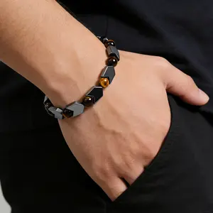 Tiger's Eye Hematite Arrow Bracelet | Stabilizes Emotions and Boosts Aura! A Cool Accessory for Both Men and Women