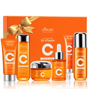 HONLINK 5X Vitamin C Skincare Set with Niacinamide, Centella Asiatica & Hyaluronic Acid - Moisturize, Glow, Soothe, Repair, Tighten & Even Skin Tone