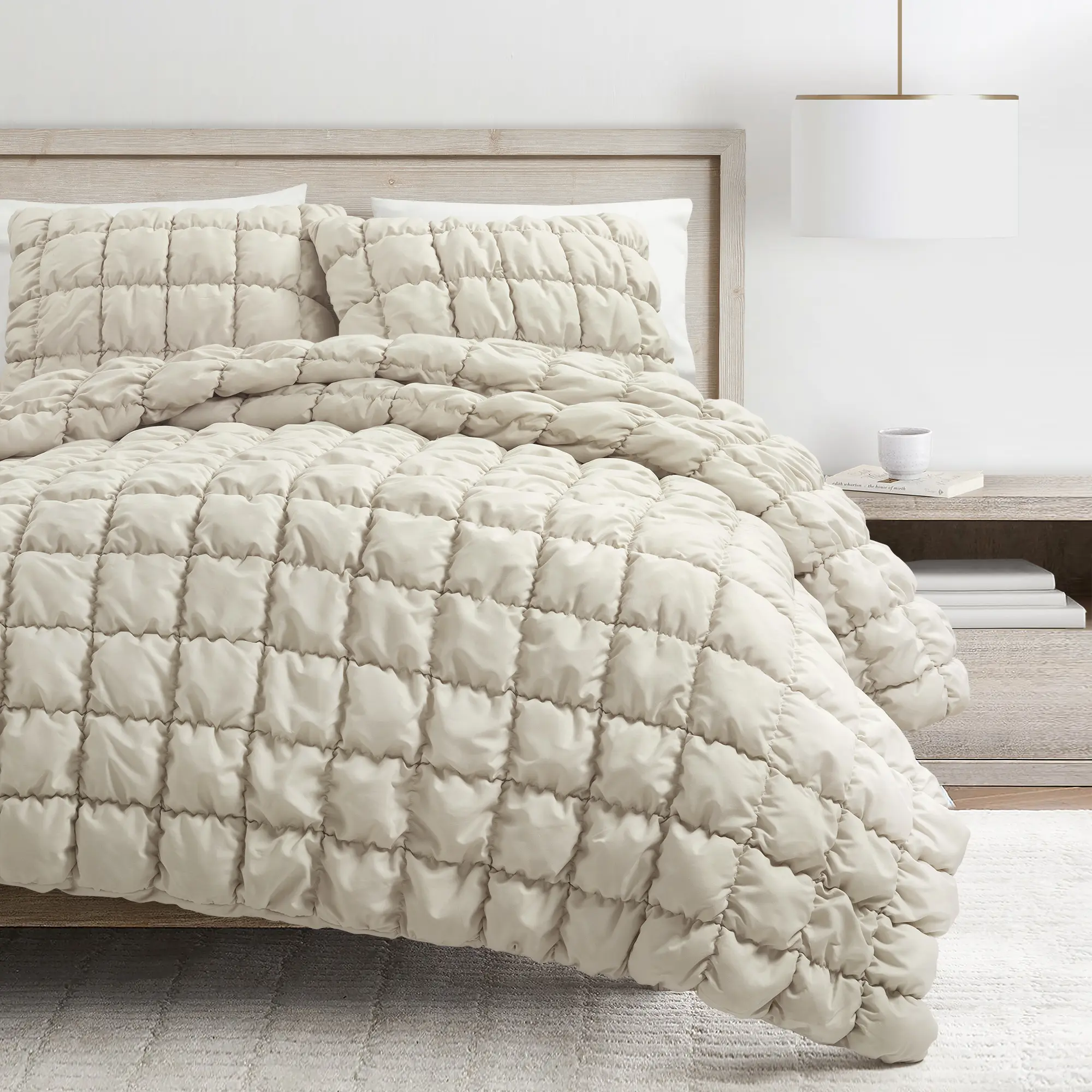 Lush Decor Puff Comforter Set 2/3Pc Twin/Twin-xl/Full/Queen Size 100% Polyester Cozy Style Modern Bedroom Decor OEKO-TEX Certified