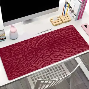 Trend Pink Leopard Print Art Large Gaming Mouse Pad, Animal Texture Fashion Washable Aesthetic Office Desk pad Non-Slip Rubber Base Stitched Edge Best For Desk Laptop For Home Office Game Gift For Friends Family Gaming Desk Accessory Desktop Accessory