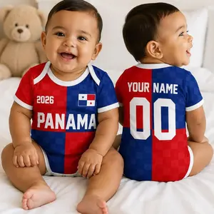 Personalized Panama Baby Bodysuit, Custom Name Number Infant Soccer Outfit, Panama Baby Jersey UY6