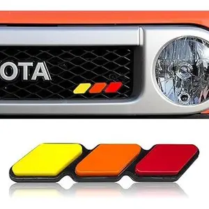 3D Metal Grille Badge Emblem – 3-Color Upgrade Decal for Toyota Tacoma, 4Runner, Tundra & Mesh Grilles (Red)