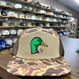 Mallard Head 7 Panel Hat - Duck Camo
