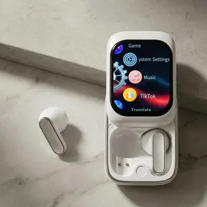 Slide Cover Wireless Bluetooth-compatible Earphones, Bluetooth-compatible 5.3, HD LED Touch Screen, HiFi Sound, Long Battery Life, Ideal for Learning, Work, Travel, Wireless Earbuds Headset