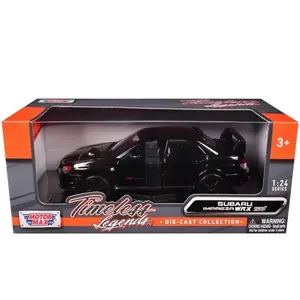 Motormax Subaru Impreza WRX STi 1:24 Black with Black Wheels Diecast Model Car Collectible