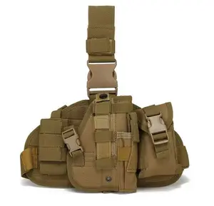 Military Tactical Drop Leg Gun Holster （Right Leg）with Magazine Pouch Outdoor Multi-function Camouflage Bag Tied Thigh Leg Pistol Gun Holster Protective Cover Phone Pocket Hunting Gear  Adjustable Right Handed Platform Panel