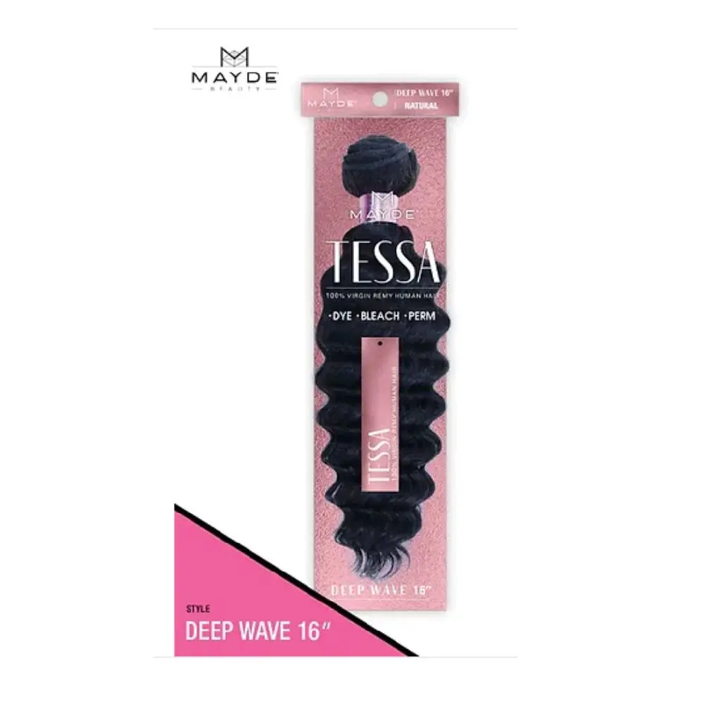 Mayde Beauty Tessa Deep Wave 16" Natural Black 100% Virgin Remy Human Hair Extensions