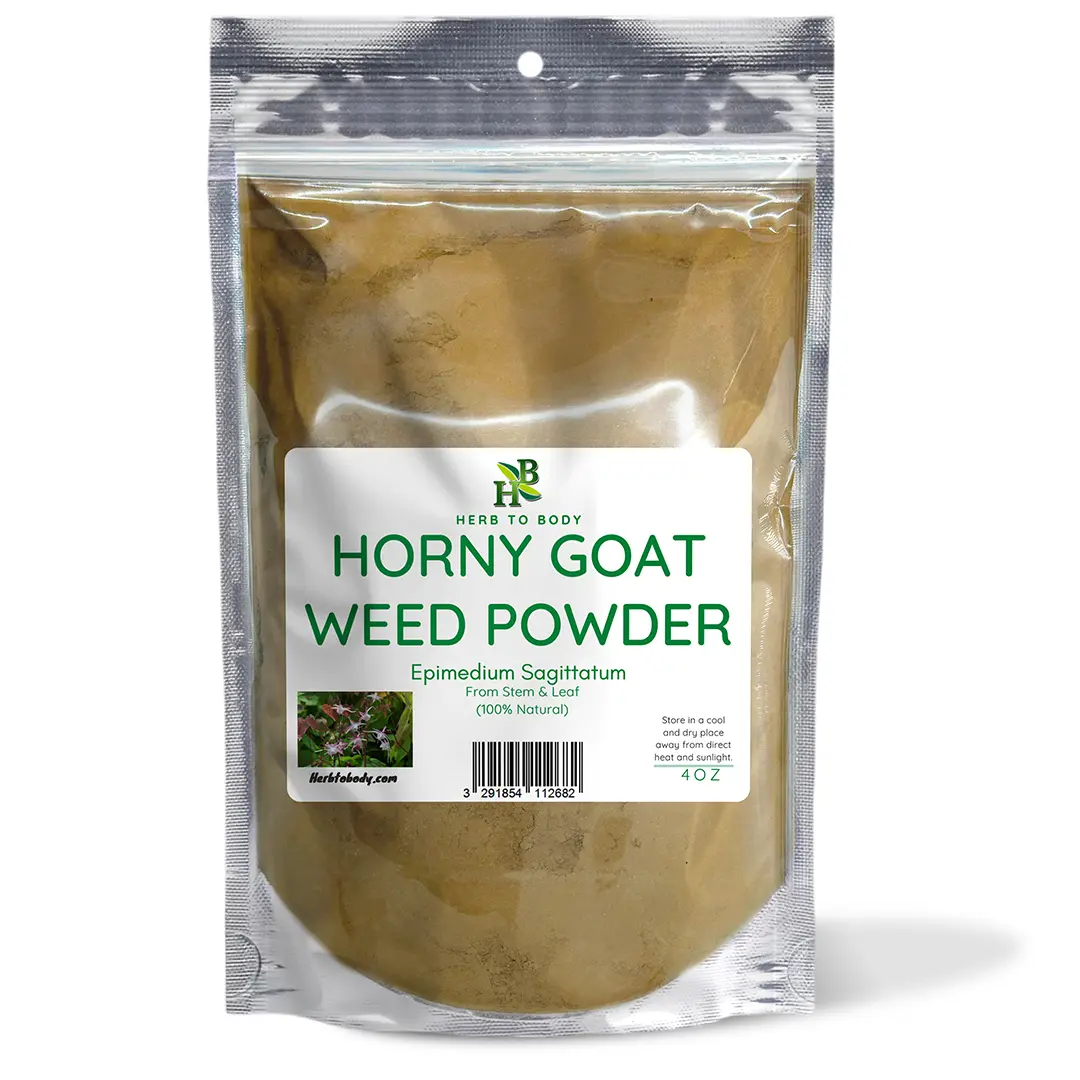 Horny Goat Weed Powder – 4oz (113G)  | Epimedium Aerial Powder Drink Mix | Herb To Body